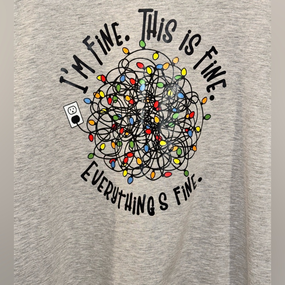 2XL Tangled Lights Graphic Long Sleeve Shirt!